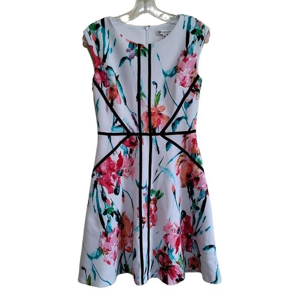 Versona Women's White Floral Sleeveless Dress Sz 4 - Picture 5 of 9